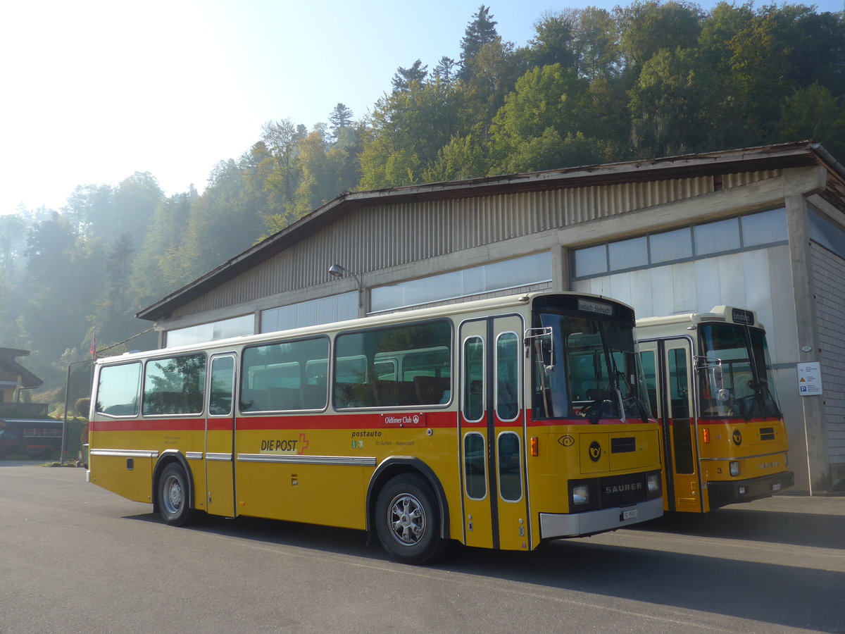 (197'993) - Oldtimer Club Saurer, Arbon - TG 95'083 - Saurer/Tscher (ex Schwizer, Goldach Nr. 2) am 30. September 2018 in Willisau, Altes Zeughaus