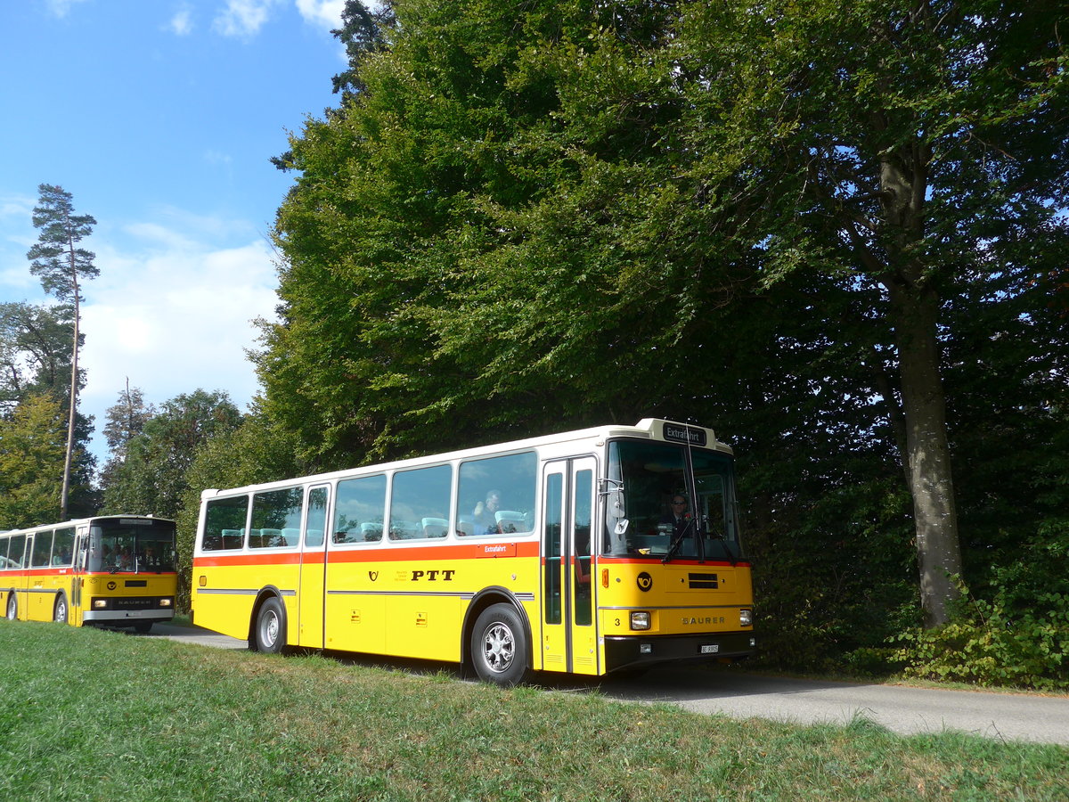 (198'001) - Kolb, Grasswil - Nr. 3/BE 93'915 - Saurer/R&J (ex Schmocker, Stechelberg Nr. 3; ex Nr. 1; ex Gertsch, Stechelberg Nr. 1) am 30. September 2018 in Wasen, Huttwilstrasse