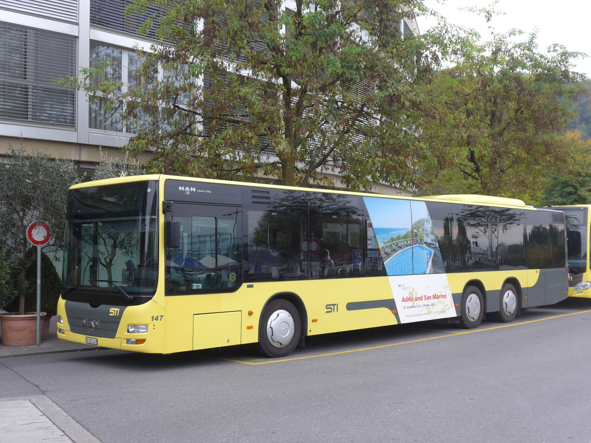 (198'125) - STI Thun - Nr. 147/BE 801'147 - MAN am 8. Oktober 2018 bei der Schifflndte Thun