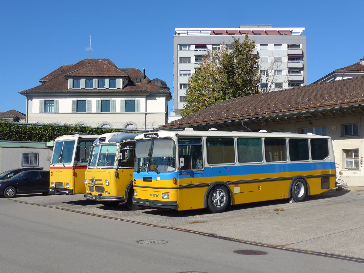 (198'245) - Schebath, Lauerz - FBW/Hess (ex BBSV Sattelegg; ex P 23'422) am 13. Oktober 2018 in Uznach, Garage Oldie-Tours Zrisee