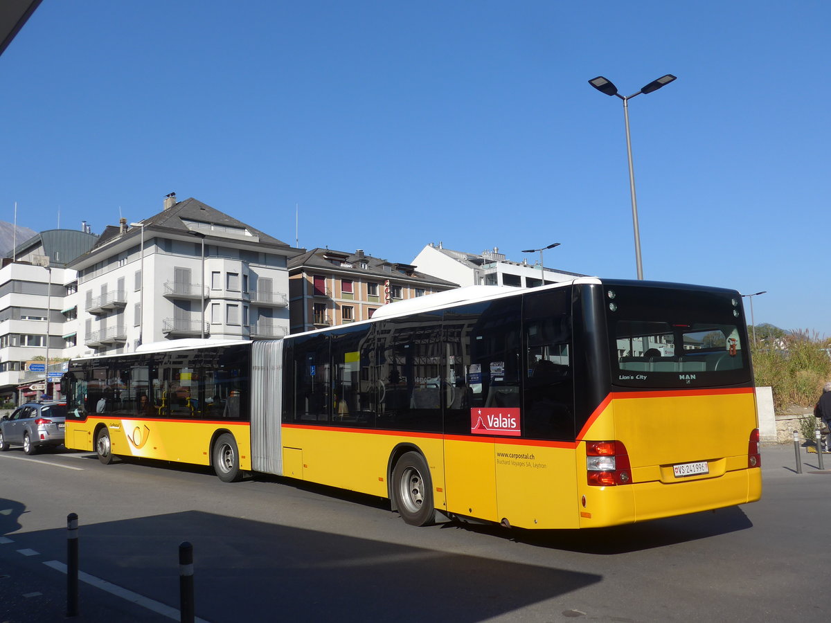 (198'289) - Buchard, Leytron - VS 241'996 - MAN (ex Nr. 159) am 14. Oktober 2018 beim Bahnhof Sion