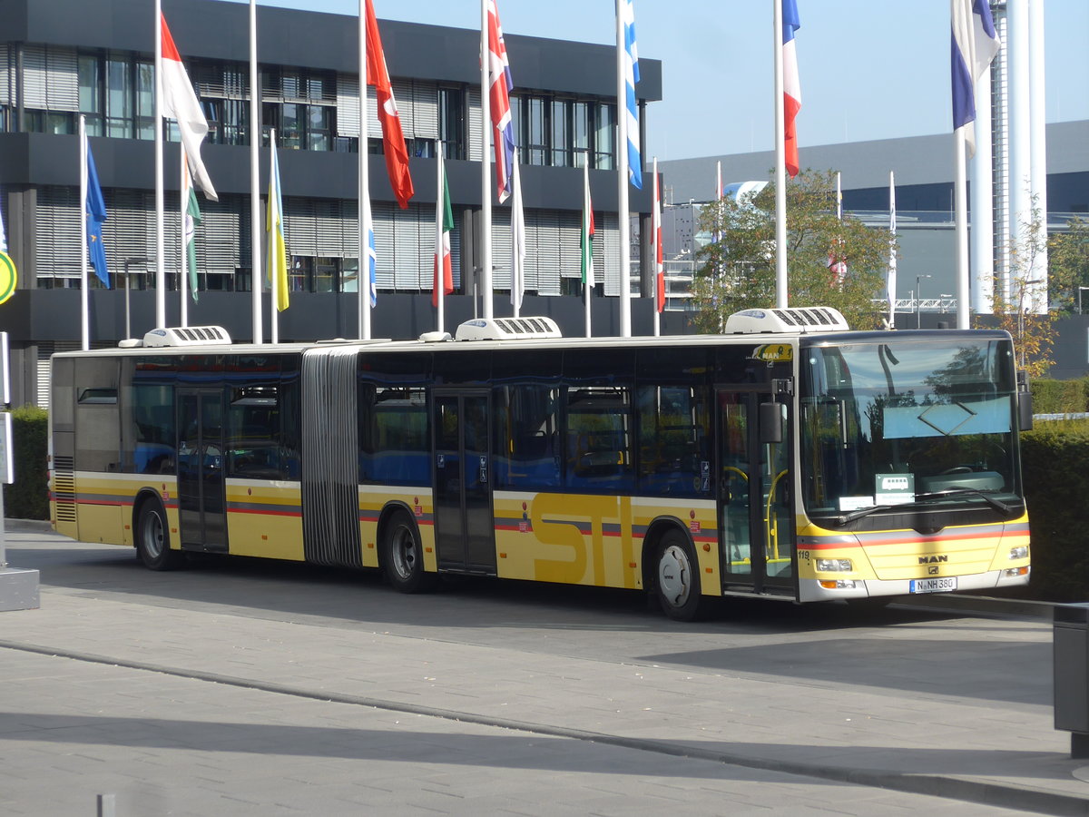 (198'349) - Bruckdorfer, Nrnberg - Nr. 119/N-NH 380 - MAN (ex STI Thun/CH Nr. 119) am 16. Oktober 2018 in Nrnberg, Messe