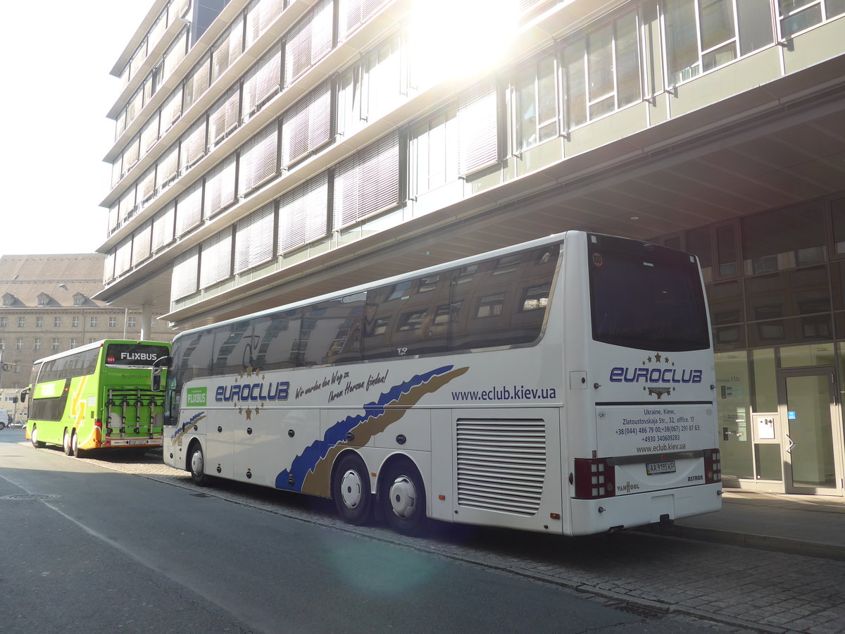 (198'364) - Aus der Ukraine: Euroclub, Kiew - AA 9195 KP - Van Hool am 17. Oktober 2018 in Nrnberg, Zentraler Busbahnhof