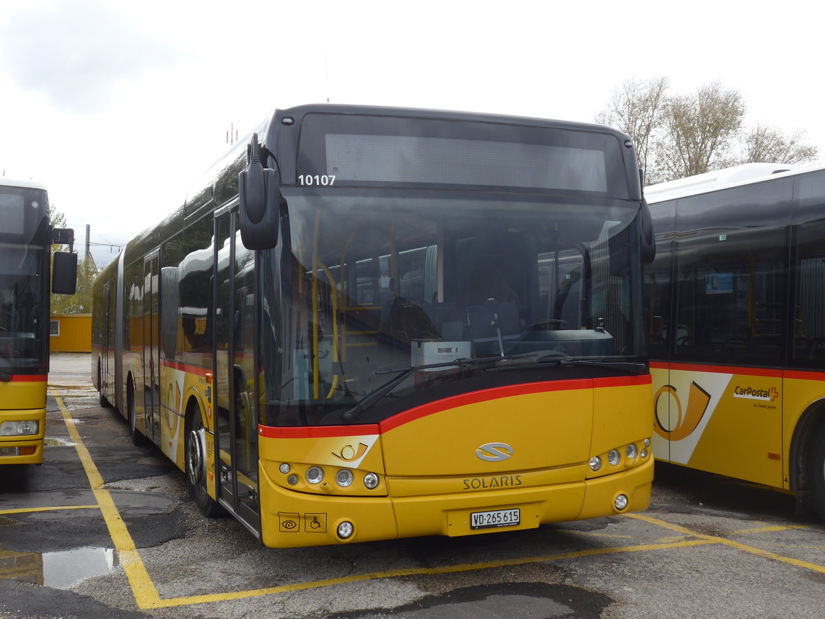 (199'033) - CarPostal Ouest - VD 265'615 - Solaris am 28. Oktober 2018 in Yverdon, Garage