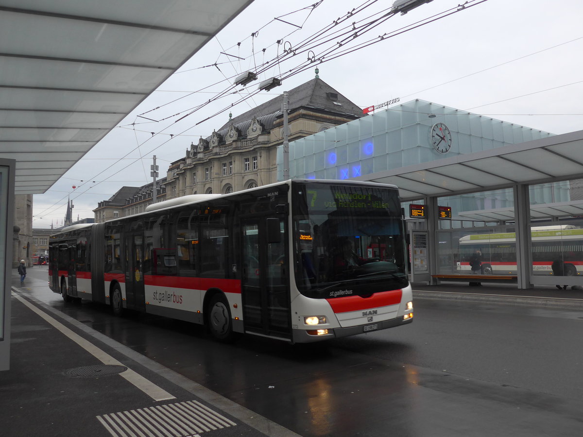 (199'476) - St. Gallerbus, St. Gallen - Nr. 273/SG 198'273 - MAN am 24. November 2018 beim Bahnhof St. Gallen