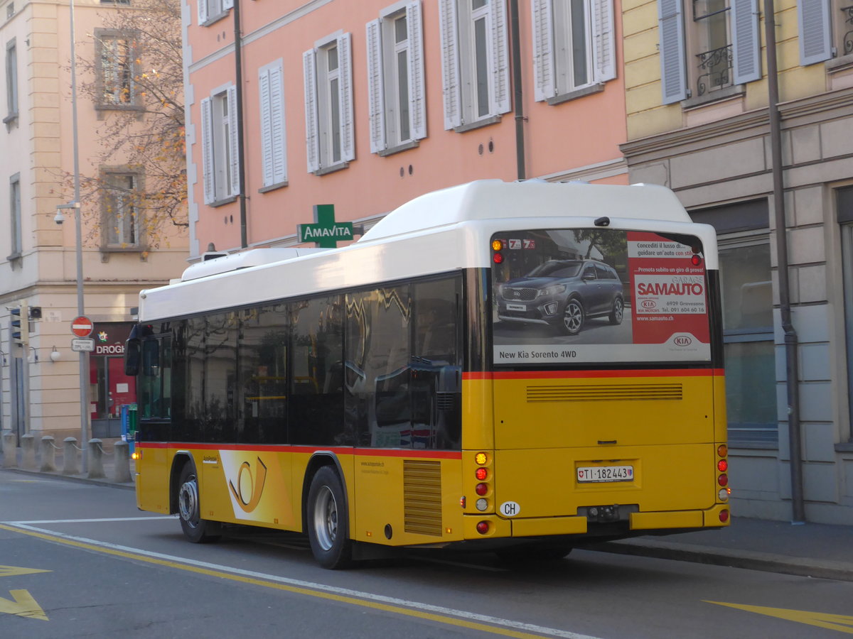 (199'677) - Autopostale, Croglio - TI 182'443 - Scania/Hess am 7. Dezember 2018 in Lugano, Centro