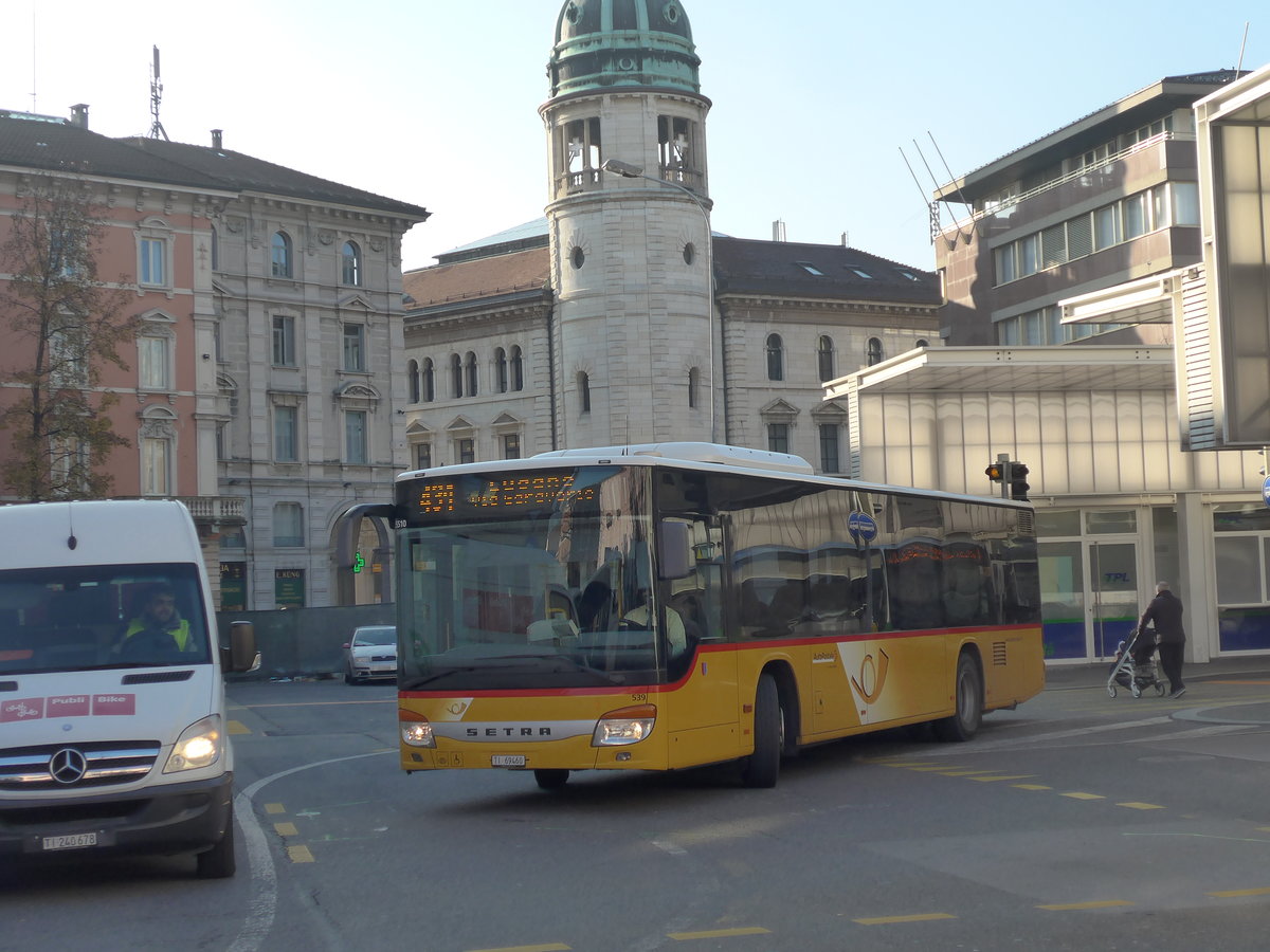 (199'689) - AutoPostale Ticino - Nr. 539/TI 69'460 - Setra am 7. Dezember 2018 in Lugano, Centro