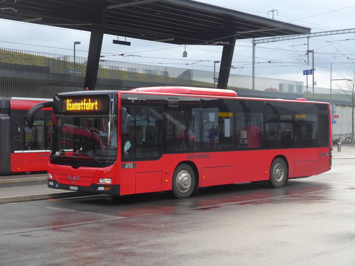 (199'916) - Bernmobil, Bern - Nr. 416/BE 716'416 - MAN am 10. Dezember 2018 beim Bahnhof Bern Brnnen Westside