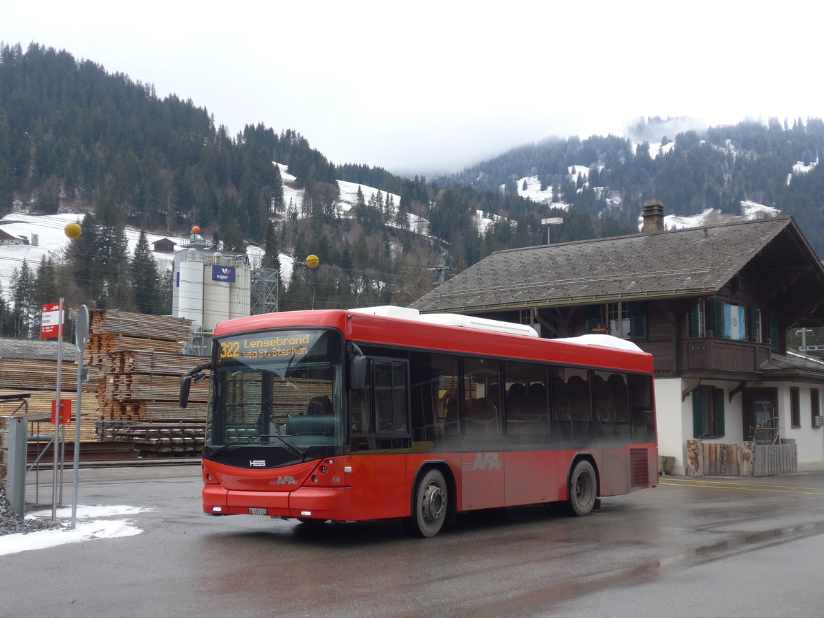 (200'637) - AFA Adelboden - Nr. 59/BE 645'415 - Scania/Hess am 6. Januar 2019 beim Bahnhof St. Stephan