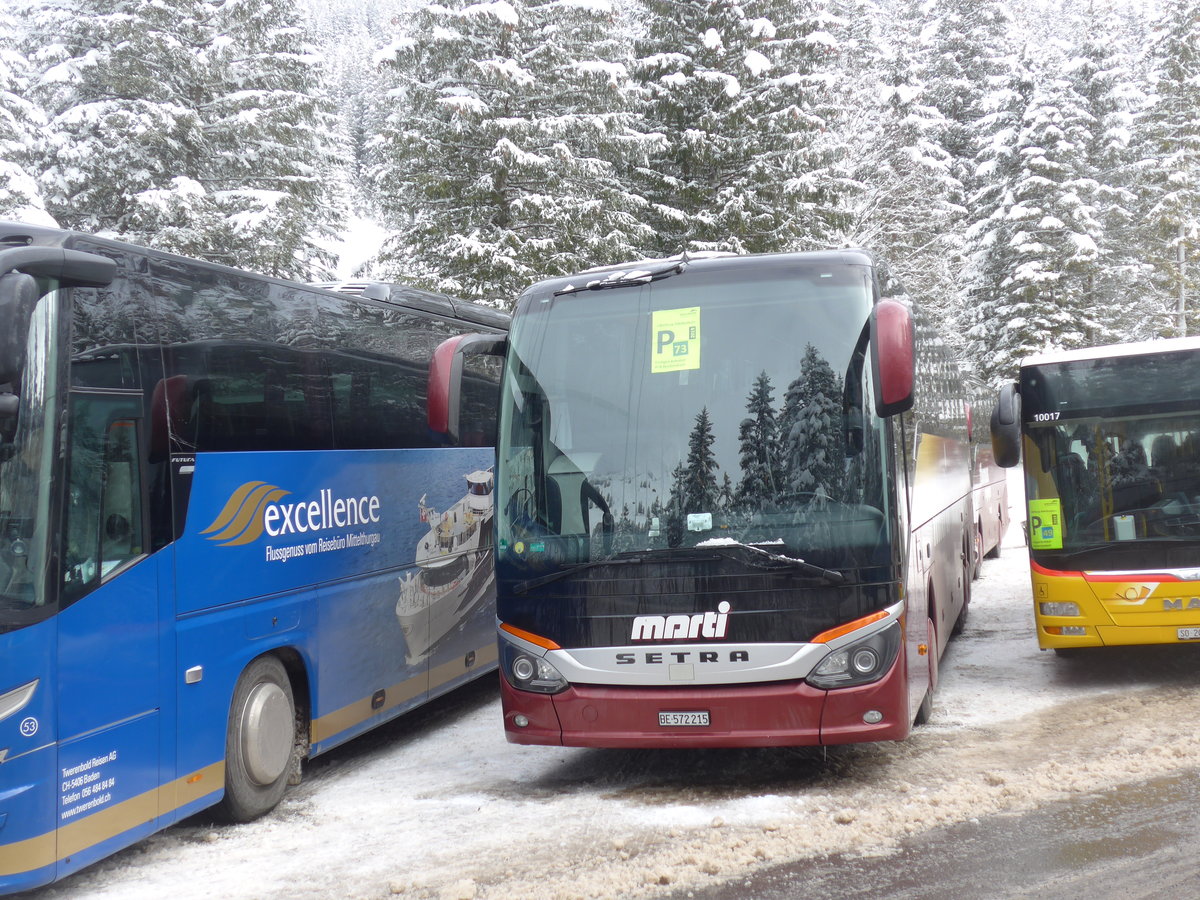 (200'918) - Marti, Kallnach - Nr. 15/BE 572'215 - Setra am 12. Januar 2019 in Adelboden, Unter dem Birg