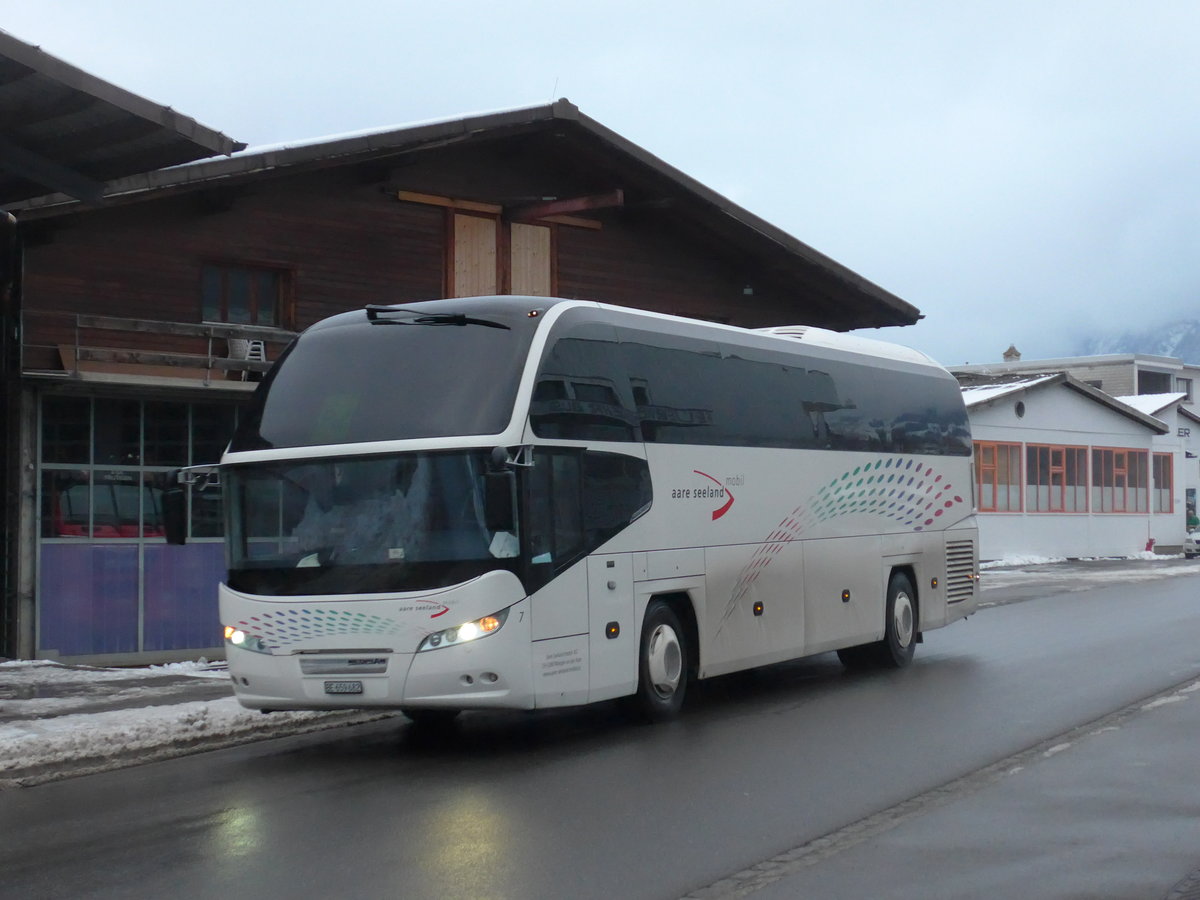 (201'010) - ASm Langenthal - Nr. 7/BE 659'682 - Neoplan am 12. Januar 2019 beim Bahnhof Frutigen