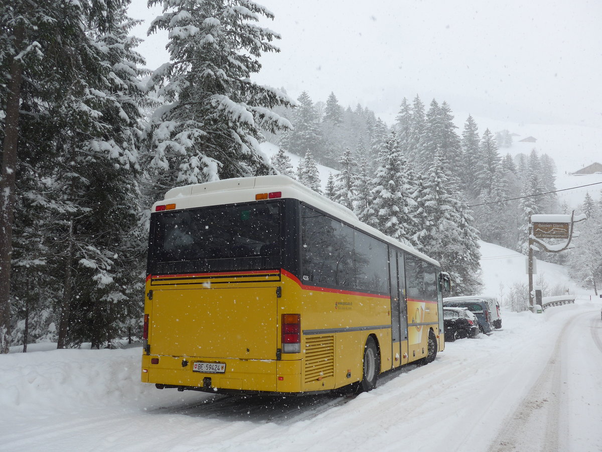 (201'170) - Flck, Brienz - Nr. 7/BE 59'424 - Setra am 13. Januar 2019 in Adelboden, Unter dem Birg