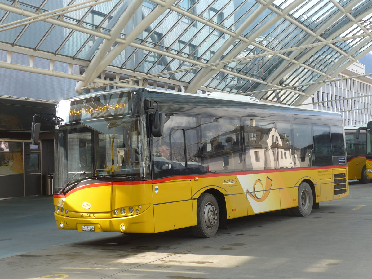 (201'835) - PostAuto Graubnden (Sulzberger) - GR 179'220 - Solaris am 2. Mrz 2019 in Chur, Postautostation