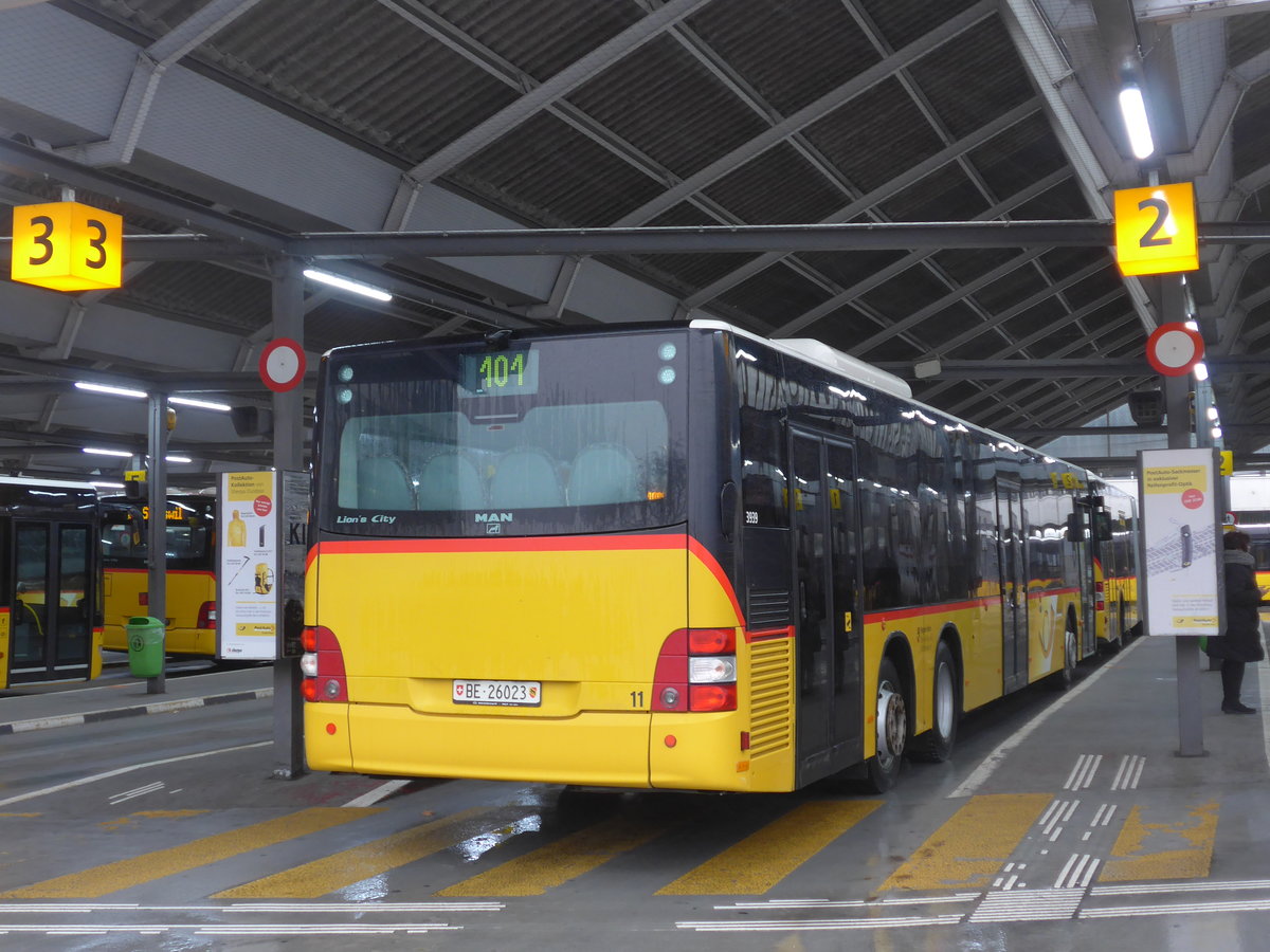 (201'941) - Steiner, Ortschwaben - Nr. 11/BE 26'023 - MAN am 4. Mrz 2019 in Bern, Postautostation