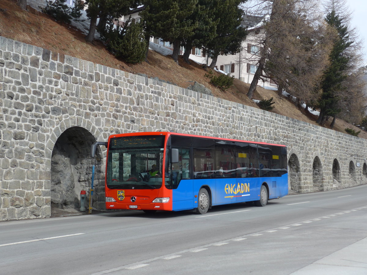 (202'072) - Chrisma, St. Moritz - GR 154'398 - Mercedes am 10. Mrz 2019 beim Bahnhof St. Moritz