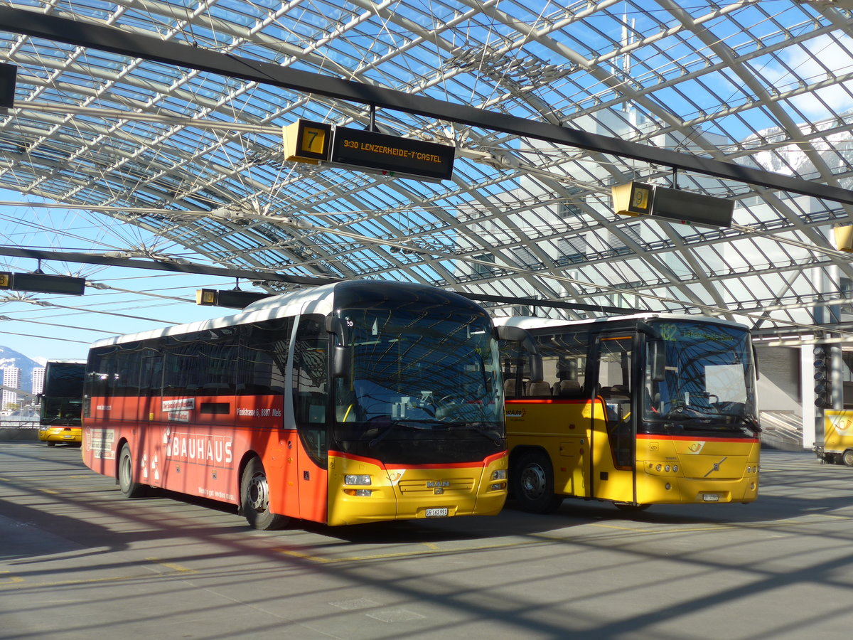 (202'596) - PostAuto Graubnden - GR 162'991 - MAN am 20. Mrz 2019 in Chur, Postautostation