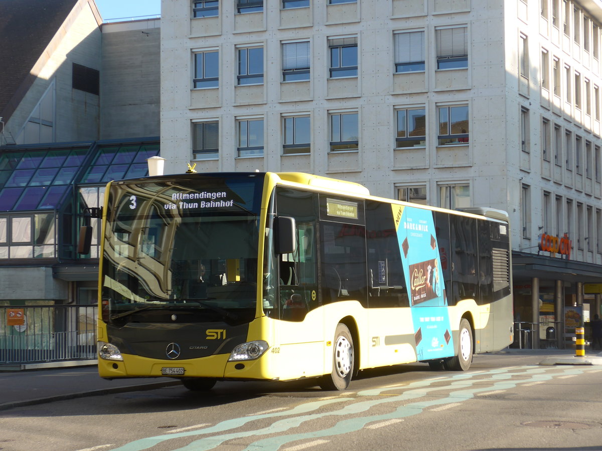 (202'669) - STI Thun - Nr. 402/BE 754'402 - Mercedes am 21. Mrz 2019 in Thun, Marktgasse