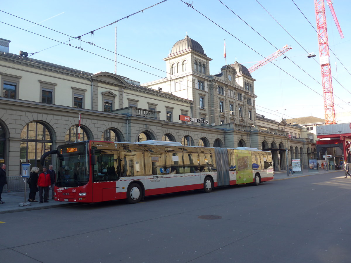 (202'788) - SW Winterthur - Nr. 351/ZH 886'351 - MAN am 21. Mrz 2019 beim Hauptbahnhof Winterthur