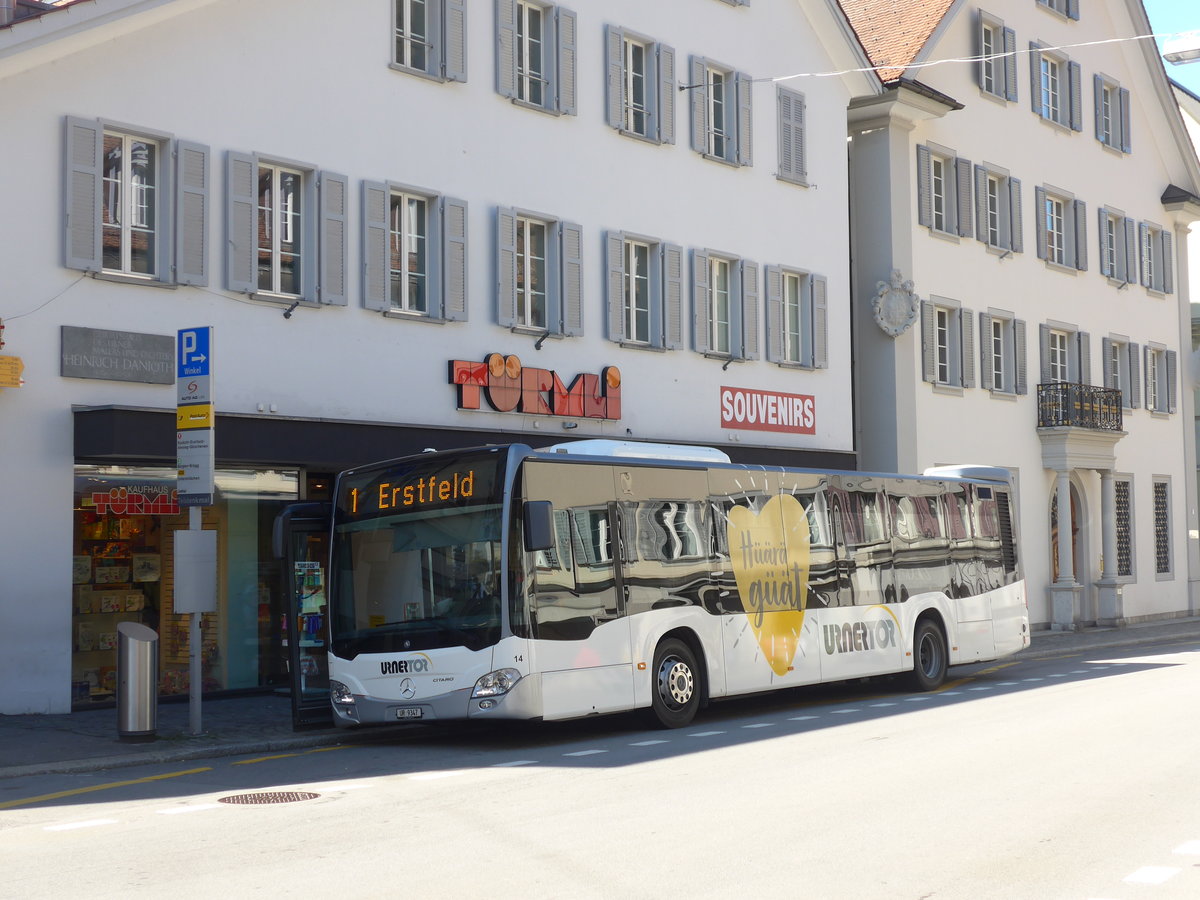 (202'812) - AAGU Altdorf - Nr. 14/UR 9347 - Mercedes am 22. Mrz 2019 in Altdorf, Telldenkmal