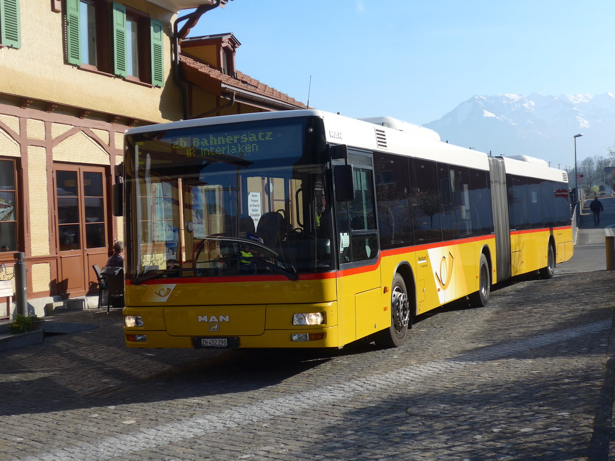 (202'891) - PostAuto Zrich - Nr. 178/ZH 452'290 - MAN am 22. Mrz 2019 beim Bahnhof Alpnachstad