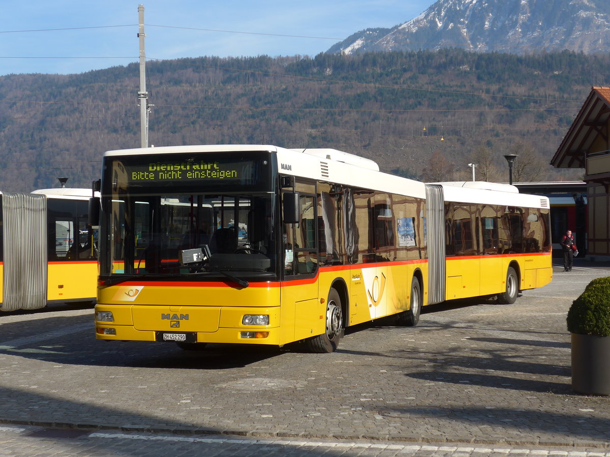 (202'892) - PostAuto Zrich - Nr. 178/ZH 452'290 - MAN am 22. Mrz 2019 beim Bahnhof Alpnachstad