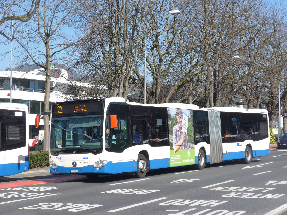 (203'002) - VBL Luzern - Nr. 174/LU 249'490 - Mercedes am 23. Mrz 2019 beim Bahnhof Luzern 