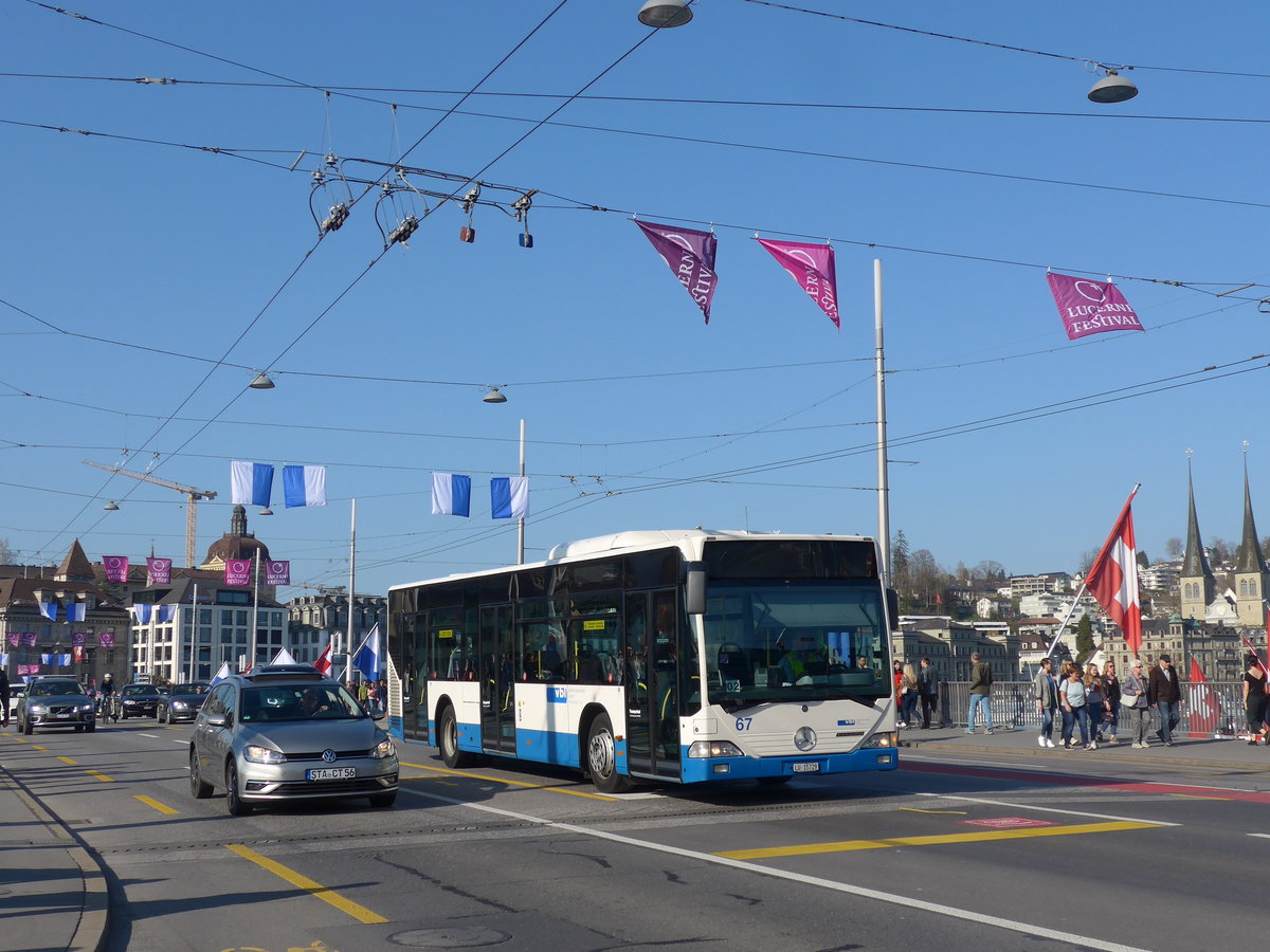 (203'367) - VBL Luzern - Nr. 67/LU 15'729 - Mercedes am 30. Mrz 2019 in Luzern, Bahnhofbrcke