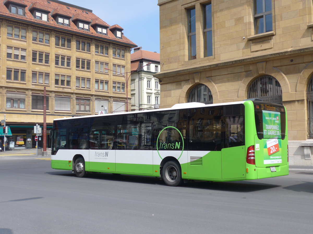 (203'596) - transN, La Chaux-de-Fonds - Nr. 317/NE 49'217 - Mercedes (ex TRN La Chaux-de-Fonds Nr. 317) am 13. April 2019 beim Bahnhof La Chaux-de-Fonds