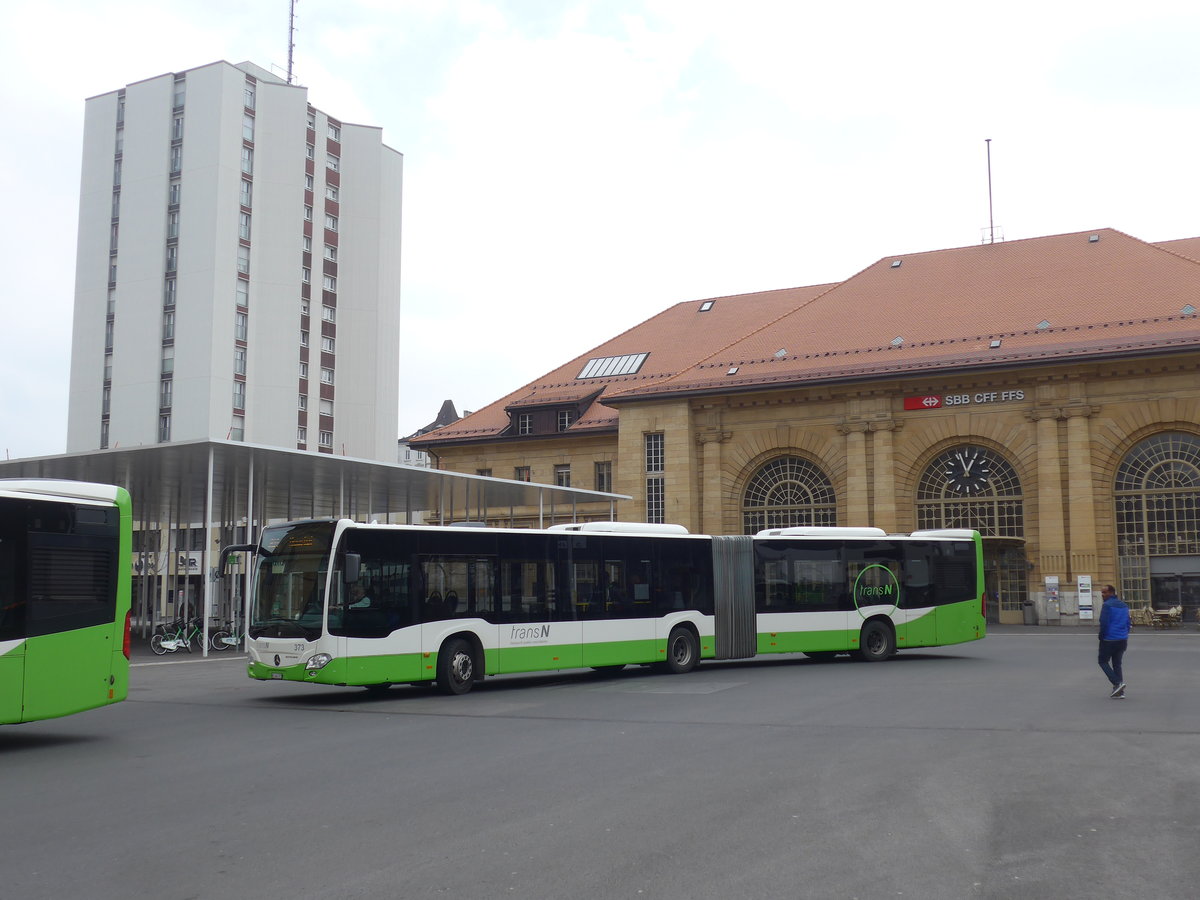 (203'610) - transN, La Chaux-de-Fonds - Nr. 373/NE 146'373 - Mercedes am 13. April 2019 beim Bahnhof La Chaux-de-Fonds