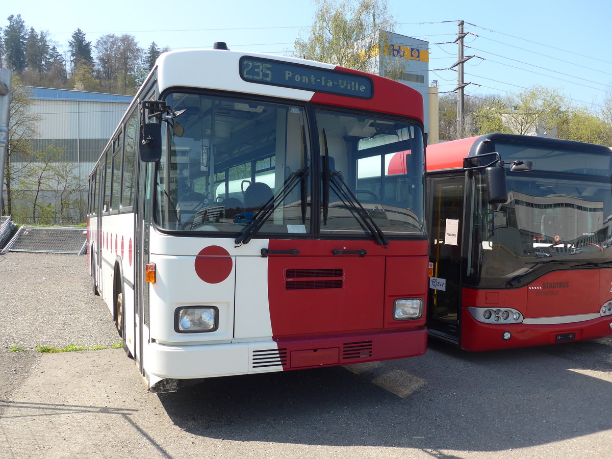 (203'825) - TPF Fribourg - Nr. 12 - Volvo/Lauber (ex GFM Fribourg Nr. 12) am 19. April 2019 in Kloten, EvoBus