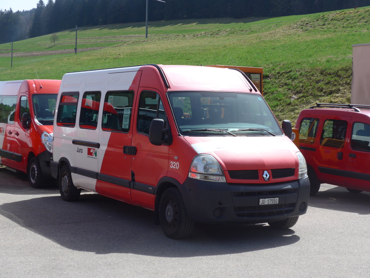 (203'884) - CJ Tramelan - Nr. 320/JU 17'550 - Renault am 22. April 2019 in Tramelan, Garage