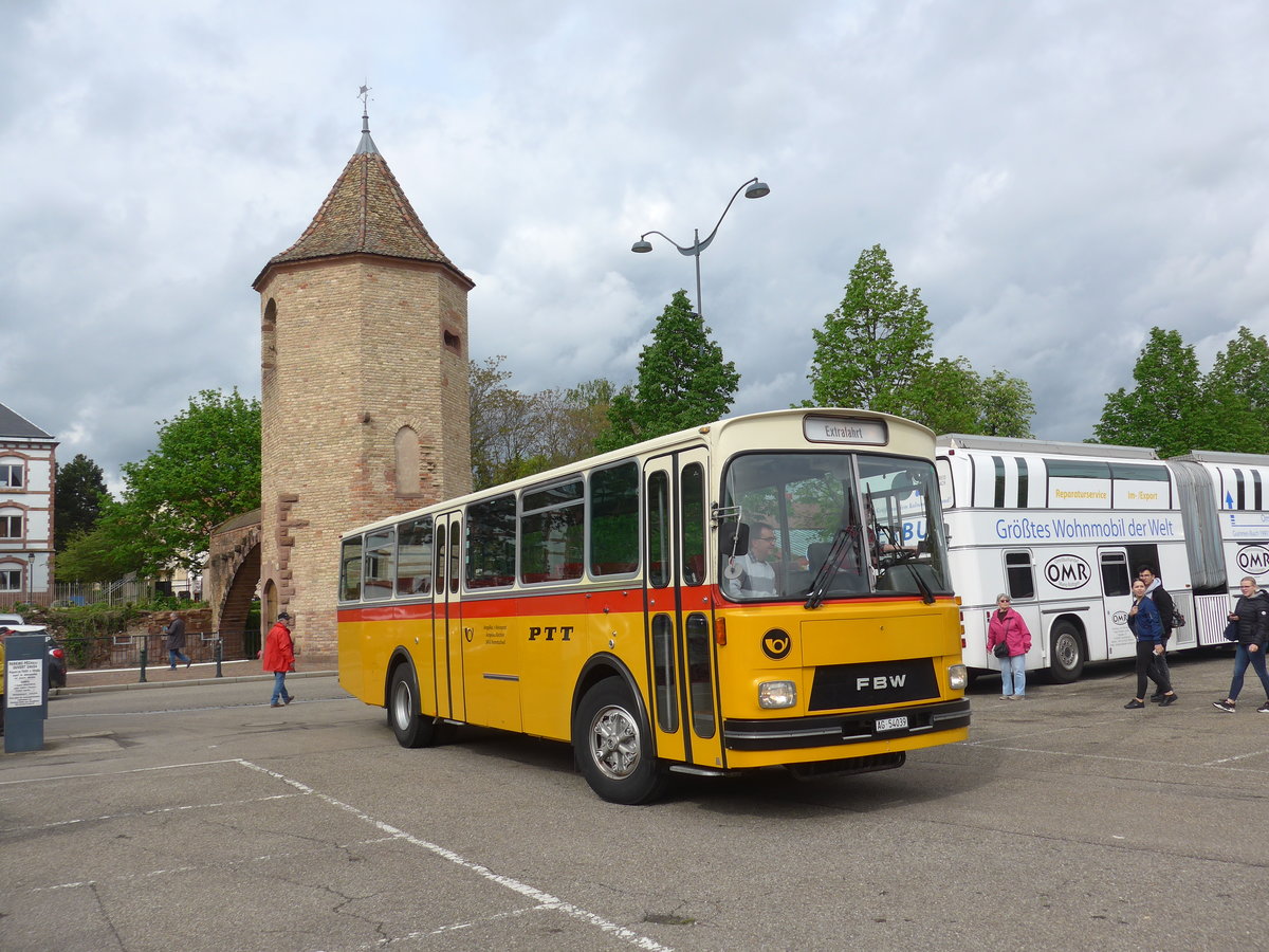 (204'045) - Aus der Schweiz: Birchler, Remetschwil - AG 54'039 - FBW/Tscher (ex Gerber, Winkel; ex Eggenberger, Mriken; ex Tanner, Bubendorf; ex P 24'803) am 26. April 2019 in Haguenau, Parkplatz