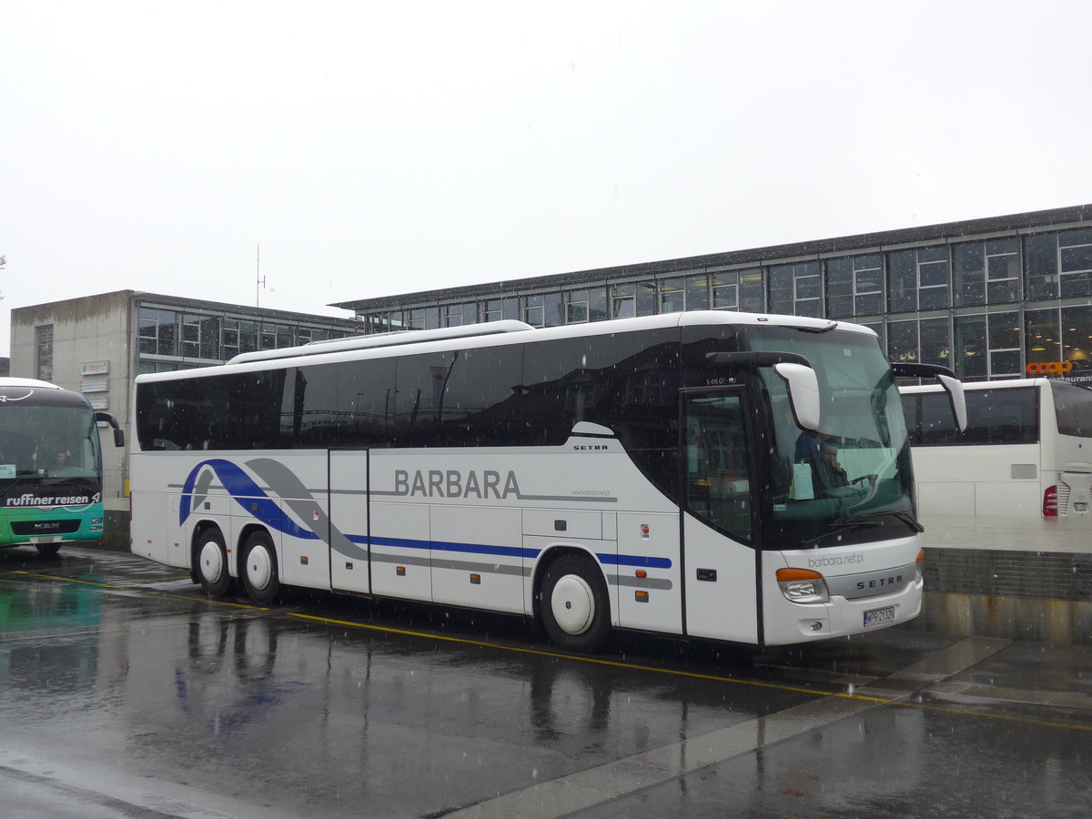 (204'573) - Aus Polen: Barbara, Krosno - WPR 2132N - Setra am 5. Mai 2019 beim Bahnhof Interlaken Ost