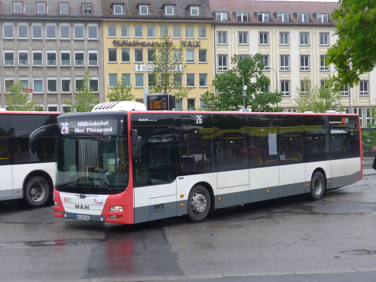 (204'693) - NVG Wrzburg - Nr. 463/W-AK 463 - MAN am 9. Mai 2019 beim Bahnhof Wrzburg