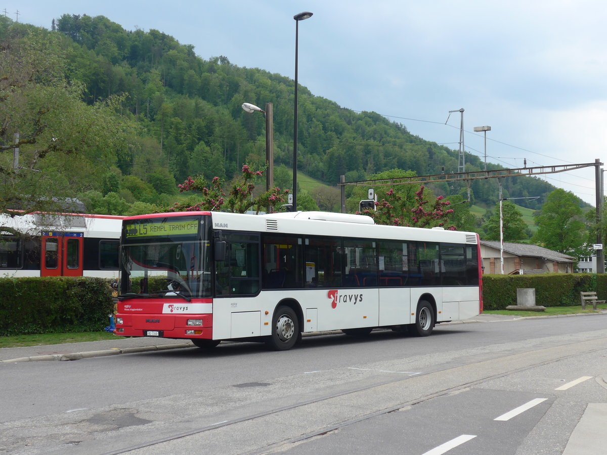 (205'450) - TRAVYS Yverdon - Nr. 102/VD 1160 - MAN am 25. Mai 2019 beim Bahnhof Moudon