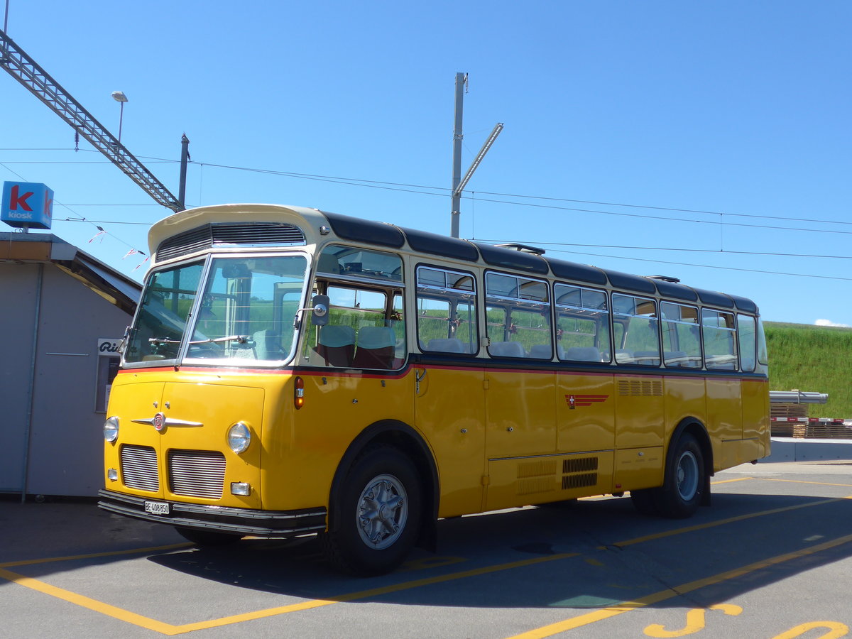 (205'694) - Ott, Ortschwaben - BE 408'850 - FBW/FHS (ex Nef, Hemberg; ex Mathis, Chur; ex P 24'163) am 2. Juni 2019 beim Bahnhof Biglen