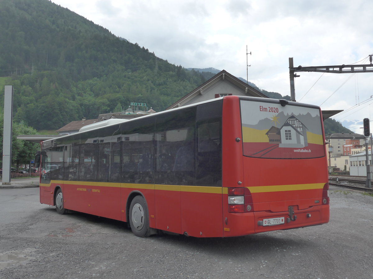 (206'269) - AS Engi - Nr. 1/SP/GL 7701 - MAN am 15. Juni 2019 beim Bahnhof Schwanden