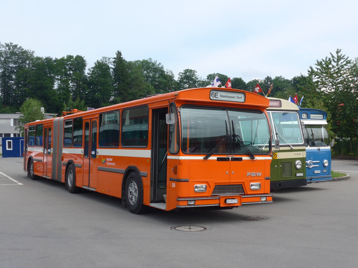 (206'617) - ZVB Zug (RWB) - Nr. 35/ZH 797'215 - FBW/Hess am 22. Juni 2019 in Emmenbrcke, Debrunner Acifer