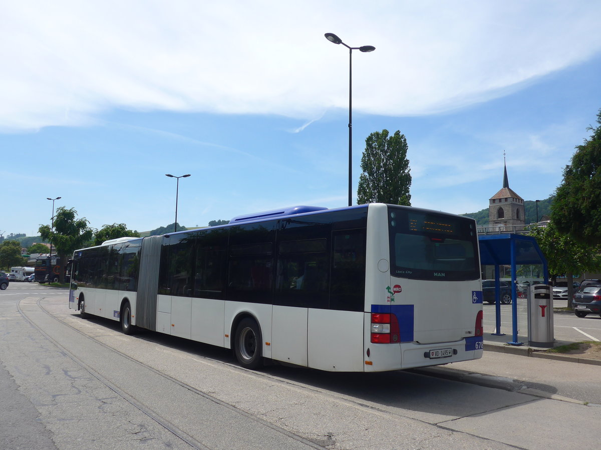 (206'811) - TL Lausanne - Nr. 678/VD 1495 - MAN am 24. Juni 2019 beim Bahnhof Moduon