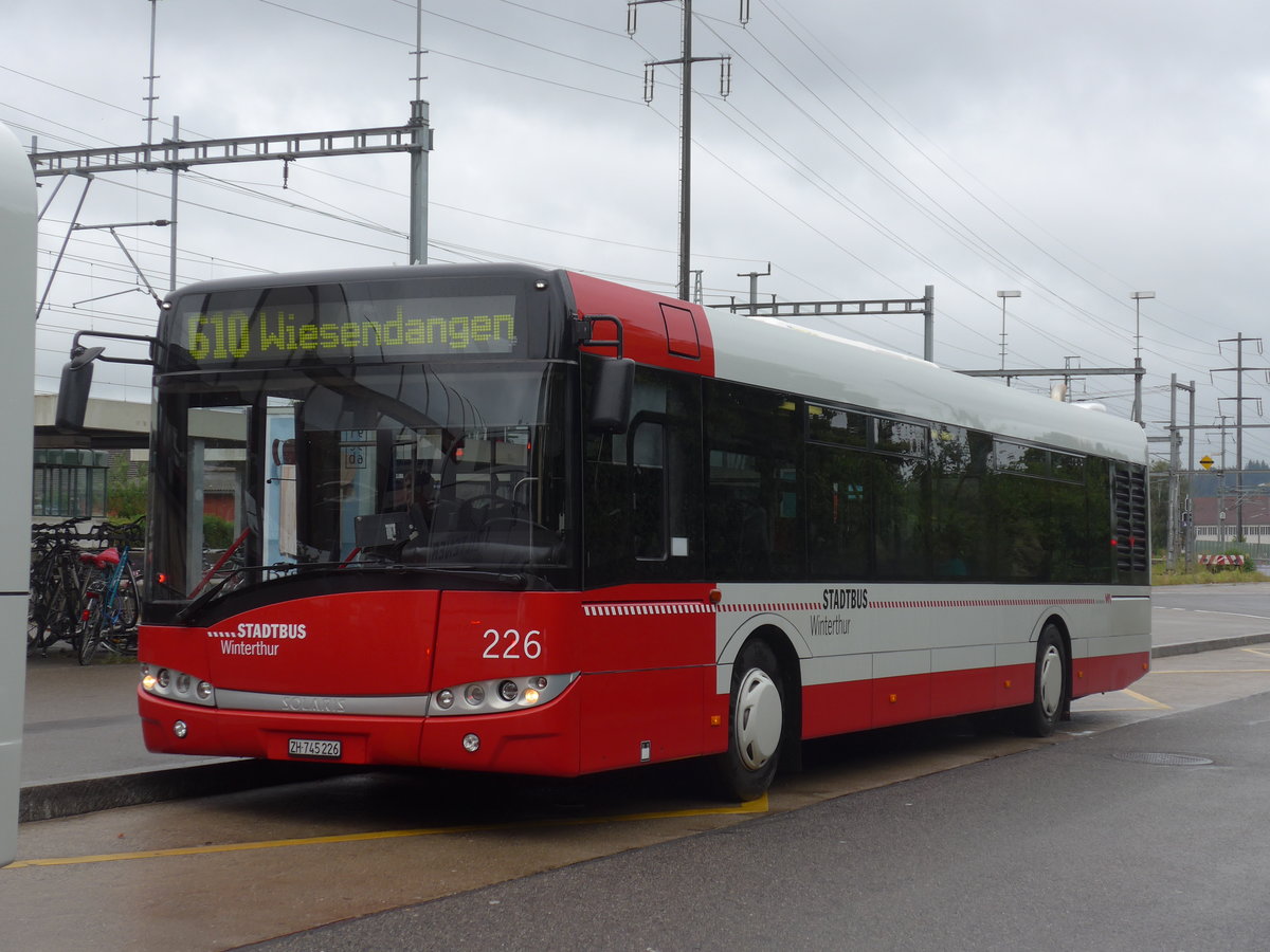 (208'179) - SW Winterthur - Nr. 226/ZH 745'226 - Solaris am 28. Juli 2019 beim Bahnhof Oberwinterthur