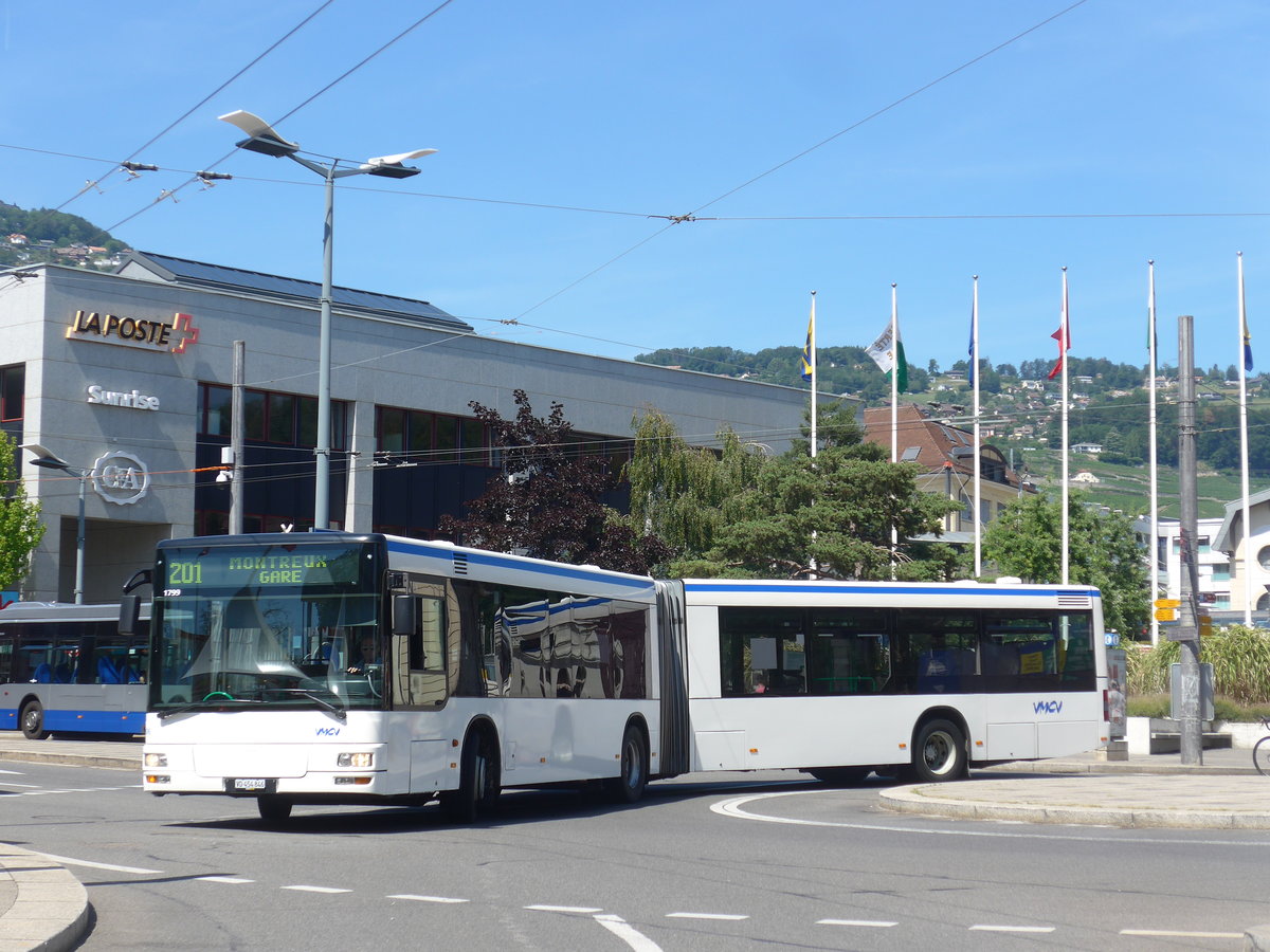 (208'470) - VMCV Clarens - Nr. 906/VD 454'846 - MAN (ex transN, La Chaux-de-Fonds Nr. 243; ex TN Neuchtel Nr. 243) am 4. August 2019 beim Bahnhof Vevey