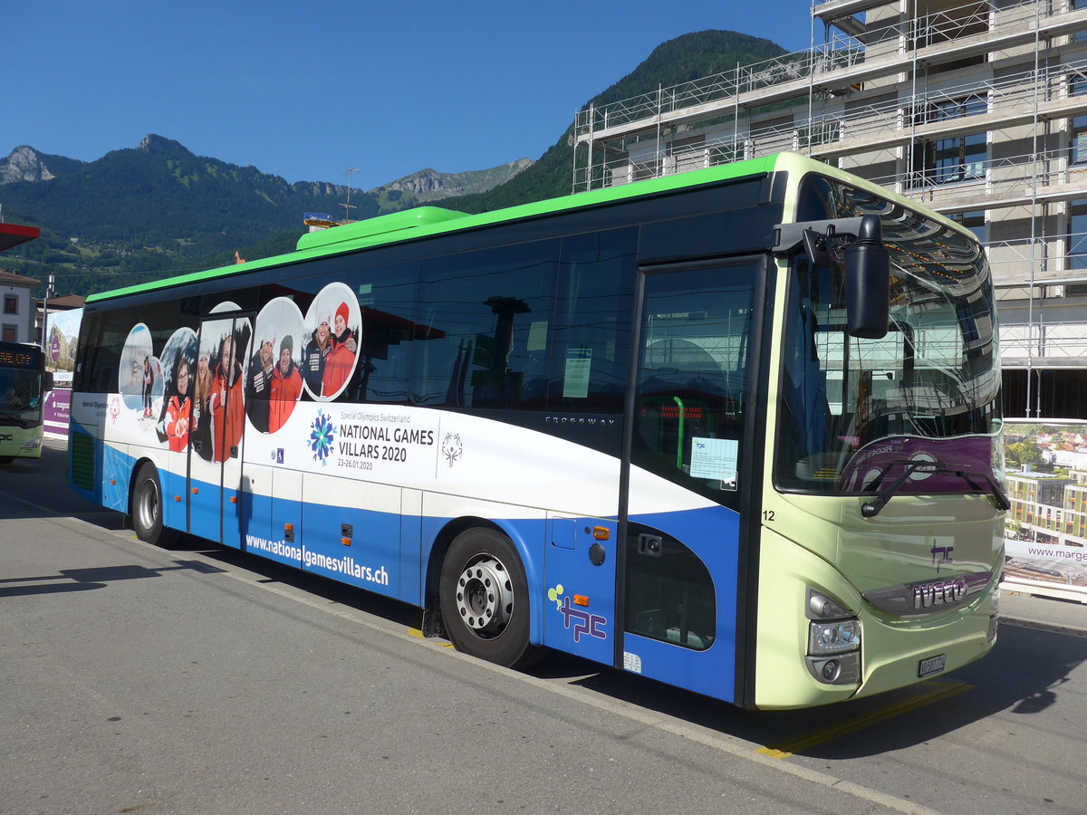 (208'483) - TPC Aigle - Nr. 12/VD 587'774 - Iveco am 4. August 2019 beim Bahnhof Aigle