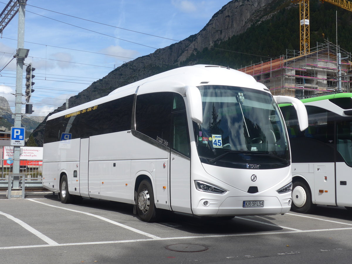 (209'768) - Aus Polen: ??? - KR 5FL54 - Irizar am 22. September 2019 beim Bahnhof Andermatt