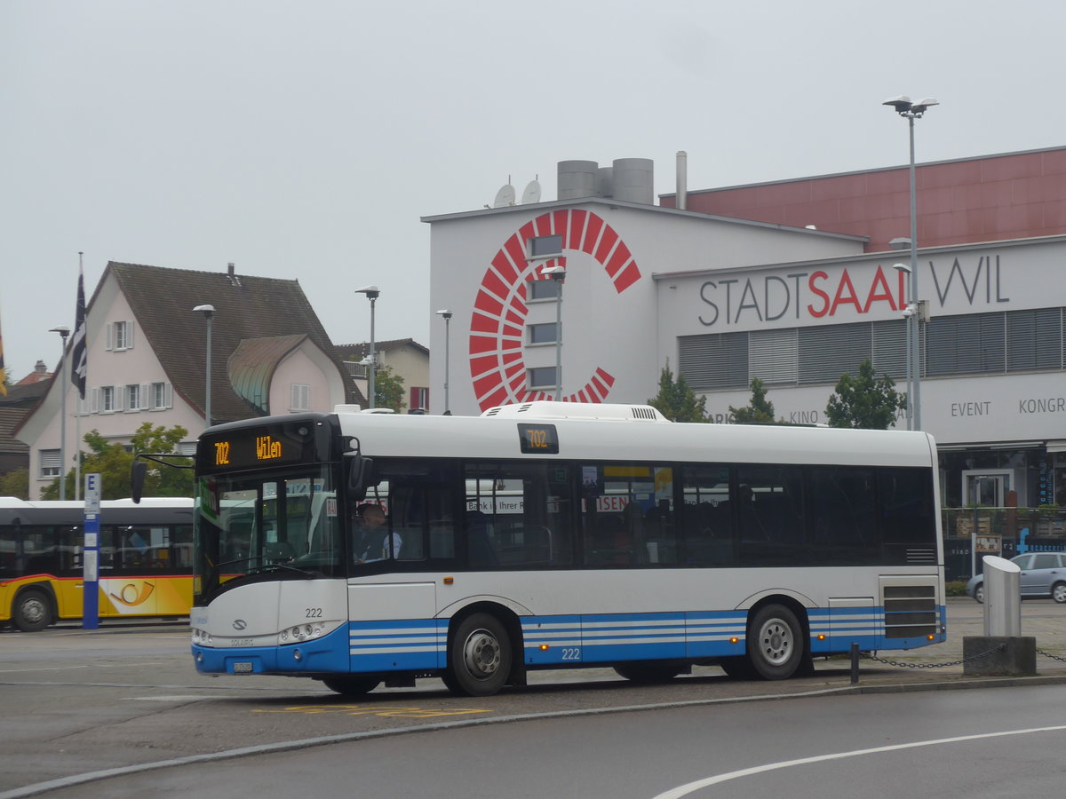 (209'932) - WilMobil, Wil - Nr. 222/SG 376'200 - Solaris am 6. Oktober 2019 beim Bahnhof Wil