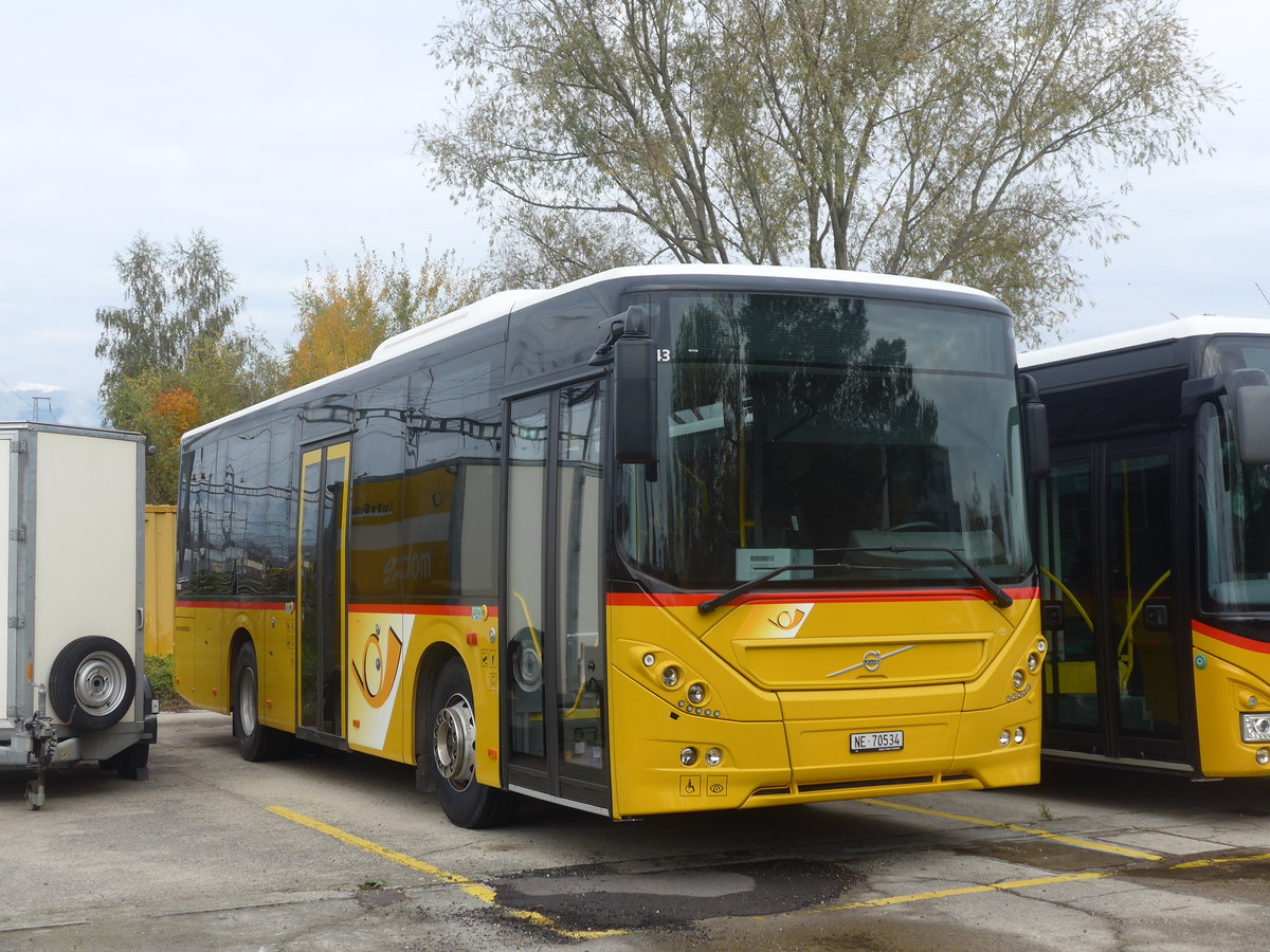 (210'889) - CarPostal Ouest - NE 70'534 - Volvo am 9. November 2019 in Yverdon, Garage