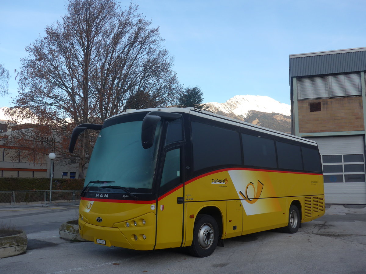 (212'699) - TMR Martigny - Nr. 126/VS 1109 - MAN/Beulas am 8. Dezember 2019 in Sion, alte Ortsbusgarage