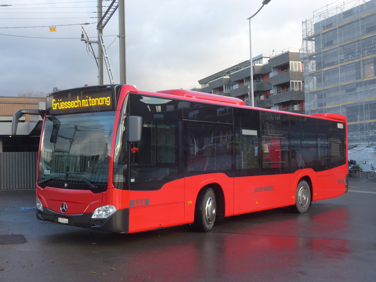 (212'895) - Bernmobil, Bern - Nr. 444/BE 855'444 - Mercedes am 14. Dezember 2019 beim Bahnhof Mnsingen