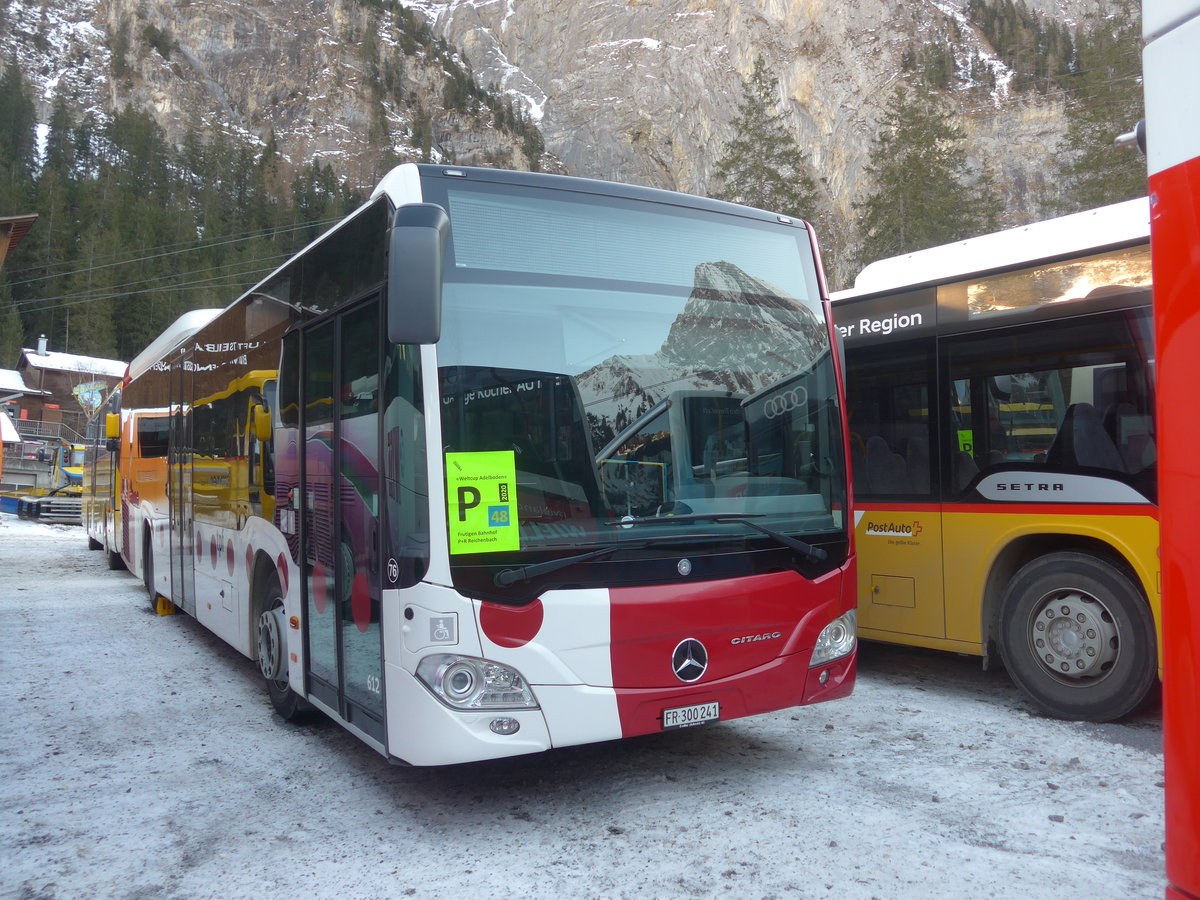 (213'669) - TPF Fribourg (Wieland 76) - Nr. 612/FR 300'241 - Mercedes am 11. Januar 2020 in Adelboden, Unter dem Birg