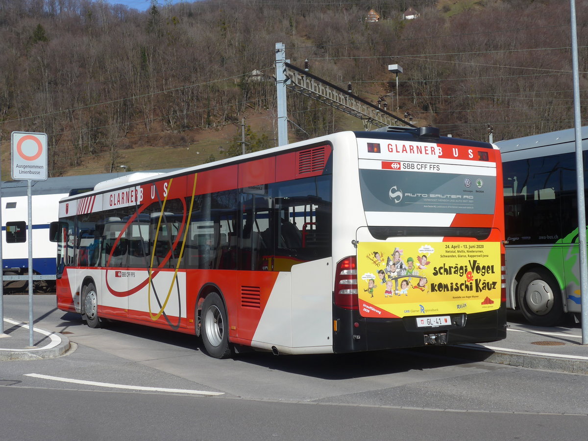 (214'186) - Niederer, Ziegelbrcke - Nr. 27/GL 41 - Mercedes am 15. Februar 2020 beim Bahnhof Ziegelbrcke