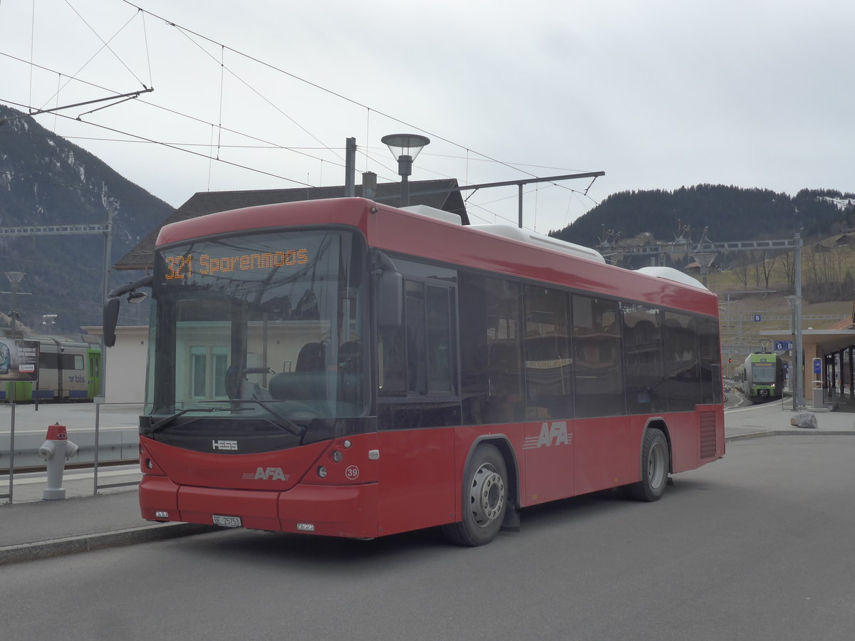 (214'385) - AFA Adelboden - Nr. 39/BE 25'753 - Scania/Hess am 17. Februar 2020 beim Bahnhof Zweisimmen